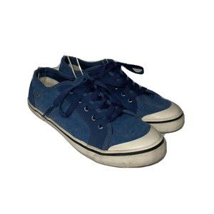 Ugg Gener Sneaker Youth Size 5 Blue Fabric & Suede Shearling Heel Lining